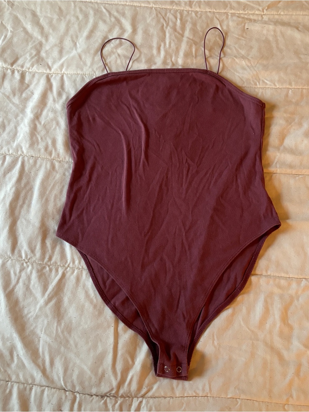 Purple ribbed bodysuit